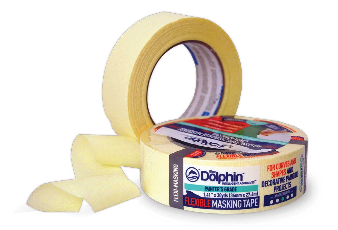 DoAy Masking Tape 2 Inches x 45 Yards - Multi Surface Use - 2 Rolls